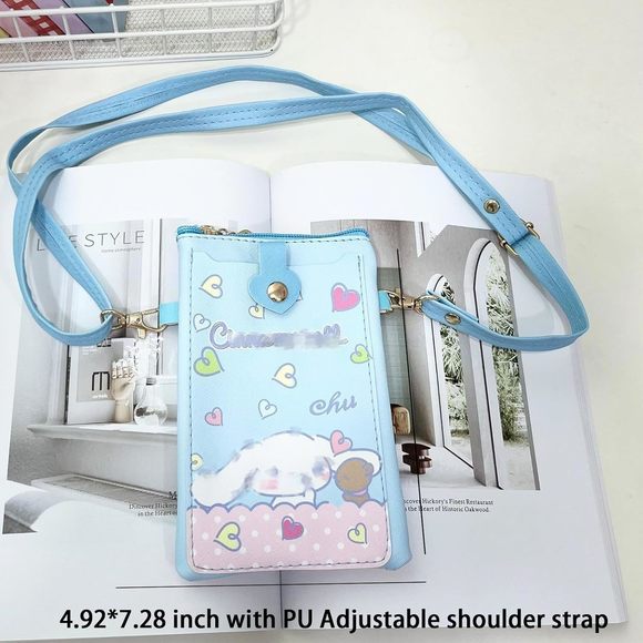 Kawaii Small Crossbody Cell Phone Purse, Cartoon Phone Bag, Wallet Shoulder V T - Picture 2 of 6